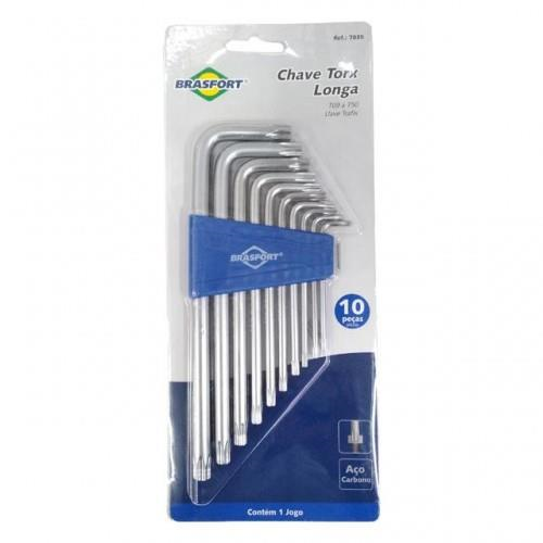 KIT CHAVE TORX LONGA 10 PCS BRASFORT