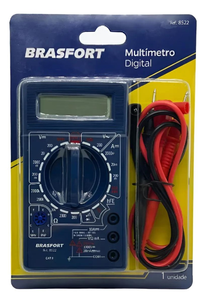 MULTIMETRO DIGITAL BRASFORT 8522 - UN