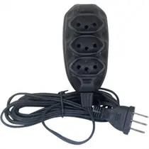 EXTENSAO ELETRICA 2P 2X0,75 03 MT TECHNA BRANCA/PRETA - UN