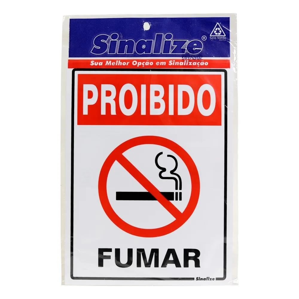 PLACA SINALIZ POLIEST 05X05CM PROIBIDO FUMAR 200AU - UN