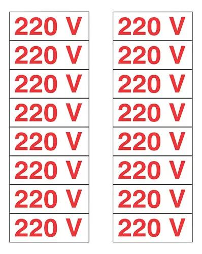 PLACA SINALIZ 05X25CM ETIQ VOLTAGEM 220V 16 PCS 200AZ - UN