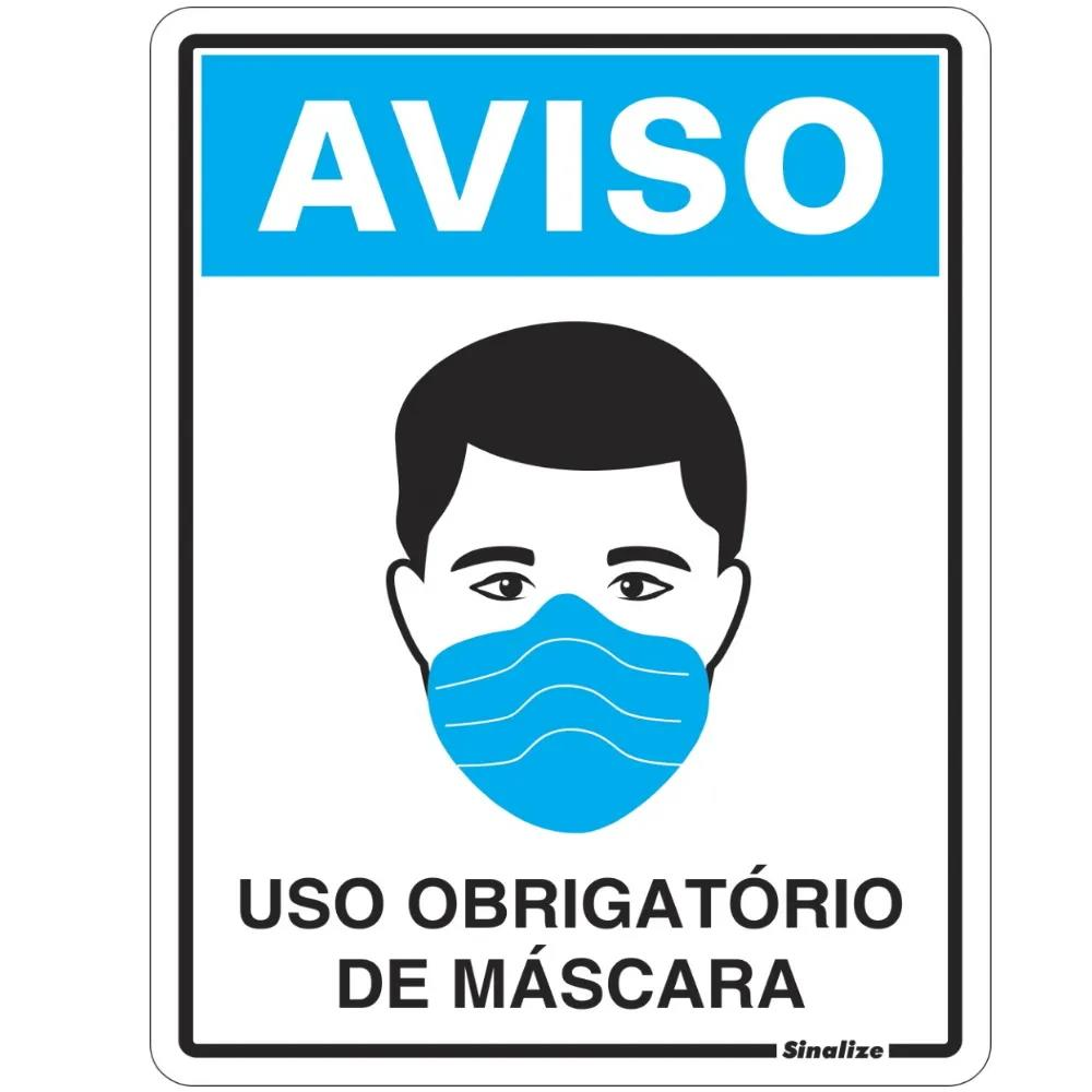 PLACA SINALIZ POLIEST 15X20 USO MASCARA - UN