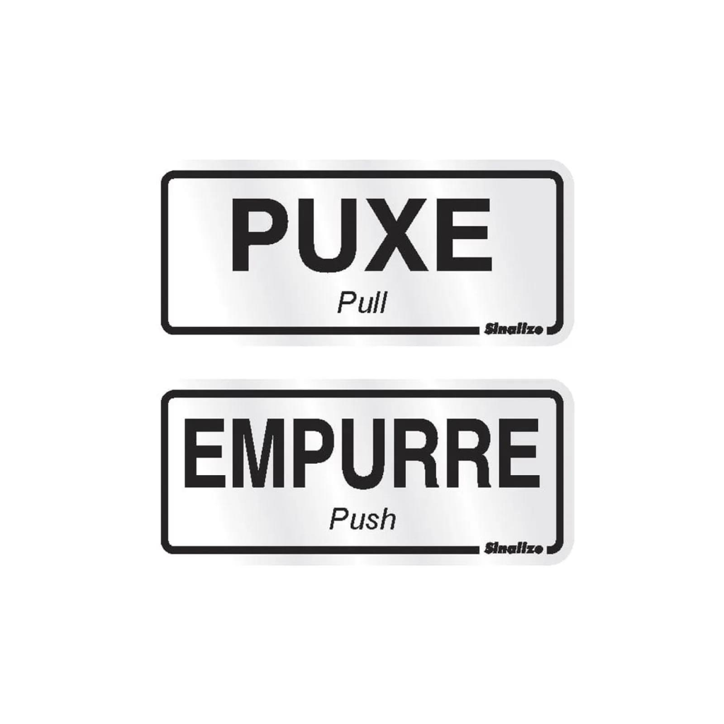 PLACA SINALIZ ALUMINIO 6X15 PUXE/EMPURRE - UN