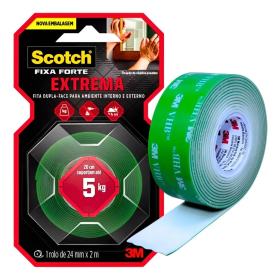 FITA DUPLA FACE 3M 24MMX2MTS 5KG FIXA FORTE SCOTCH
