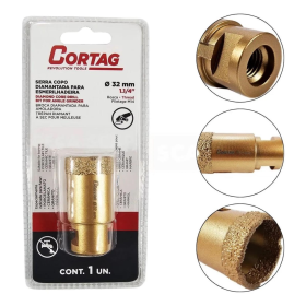 Serra Copo Diamantado P/Esmerilh 32MM Cortag - Unid