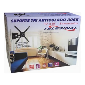 SUPORTE ARTICULADO PARA TV LCD DE 10" A 65" 8 MOVIMENTOS TELESINAL